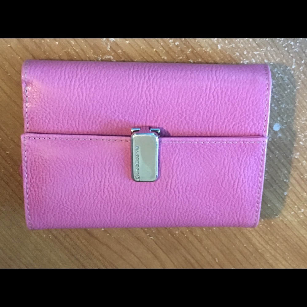 Pink Liz Claiborne wallet with multiple pockets